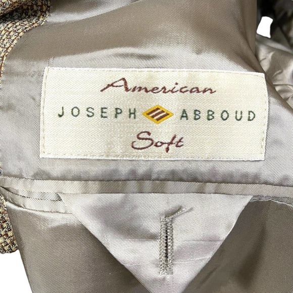 JOSEPH ABBOUD Mens Sz 42 Long Tweed Wool Silk Blend Blazer Sports Jacket Vintage - Picture 9 of 12